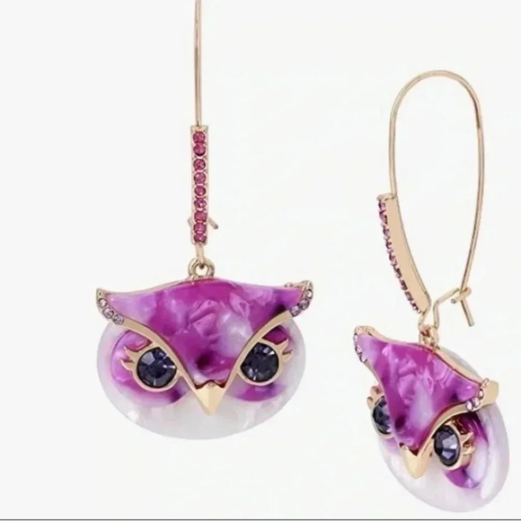 NEW BETSEY JOHNSON  OWL
EARRINGS - Picture 1 of 6